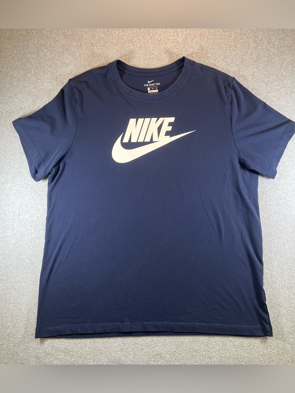 Nike Dri-FIT Logo T-Shirt Men’s XXL Navy Blue Athletic Short Sleeve Tee